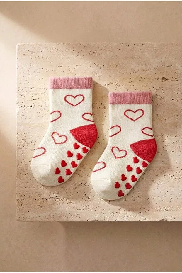 Детский комплект носков для девочек с рисунком Katia&Bony, White/Grey/Pink — фото 2