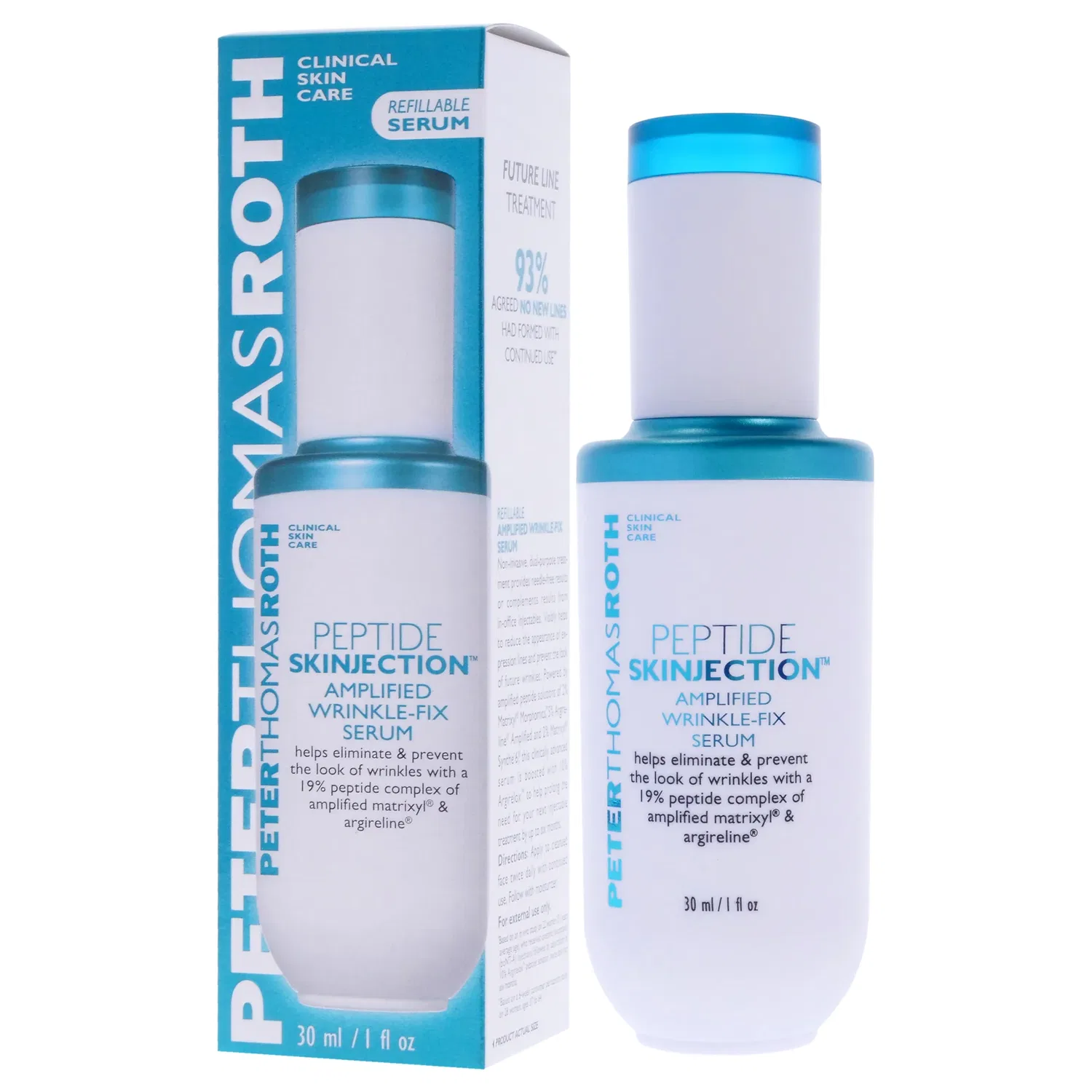 Сыворотка для разглаживания морщин Peptide Skinjection Amplified Wrinkle Fix Serum от Peter Thomas Roth, подходит как для мужчин, так и для женщин - 28 г (многоразовый флакон), 1 Oz — фото 4