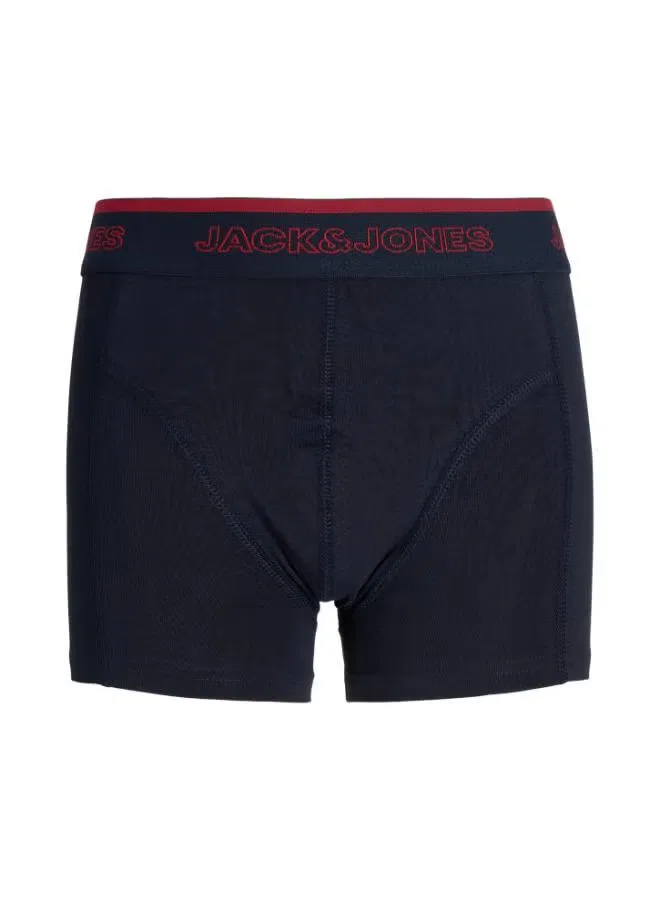 Трусы-боксеры хлопковые комплект из 3 штук Jack & Jones Junior, голубой — фото 4