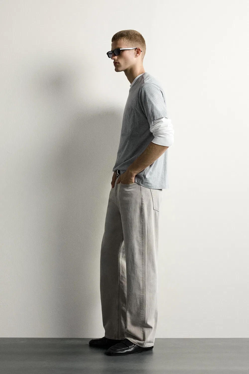 Джинсы свободного кроя ZARA, Grey — фото 4