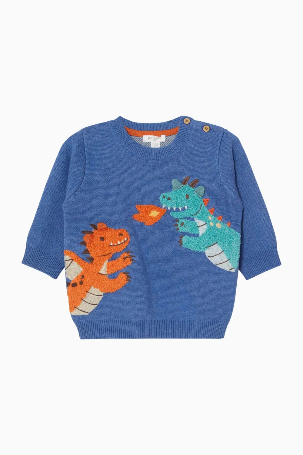 Свитшот хлопковый с шерстью Dragon Friends Purebaby