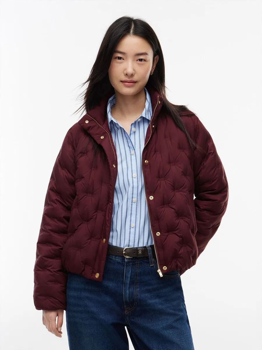 Куртка TOMMY HILFIGER межсезонья, винно-красного цвета — фото 2