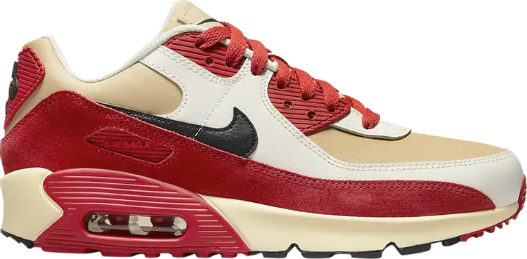 Кроссовки Nike Air Max 90 Leather GS 'Sesame Red Clay', красный — фото 2