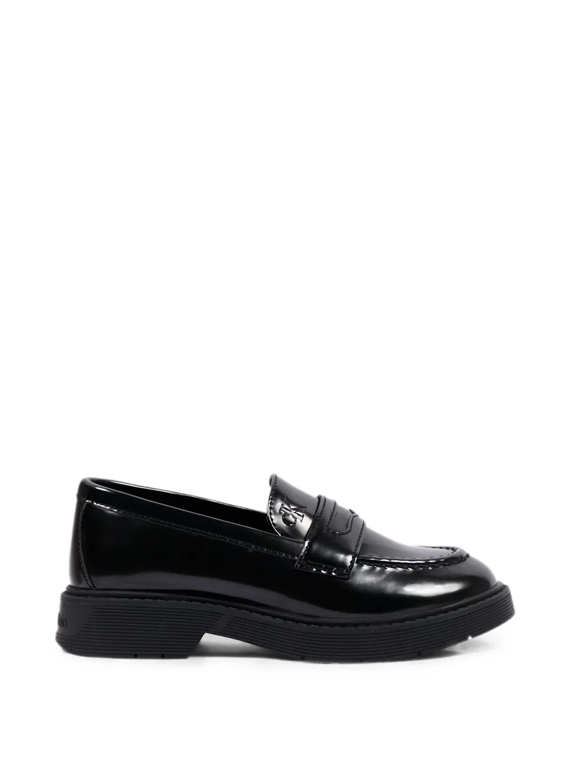 Пенни-лоферы с тисненым логотипом Calvin Klein Kids, черный