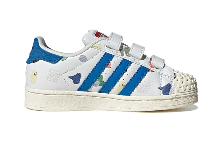 Детские кроссовки для скейтбординга с принтом LEGO Superstar CF Adidas Originals, Черный — фото 3