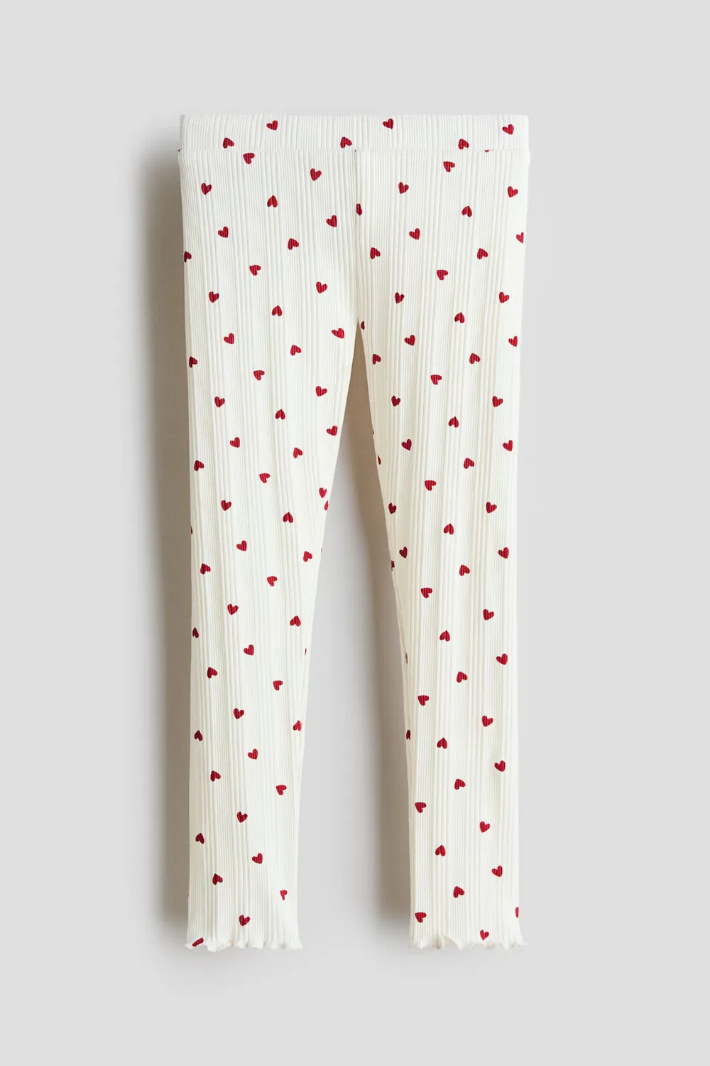 Леггинсы из ребристого хлопка H&M, Weiß/Herzen
