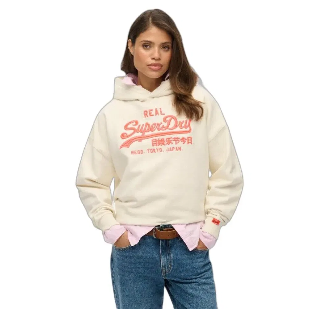 Женское худи с принтом Superdry, Beige / Cremefarben