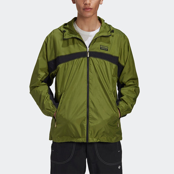 Ветровка Adidas Originals, оливковый — фото 3