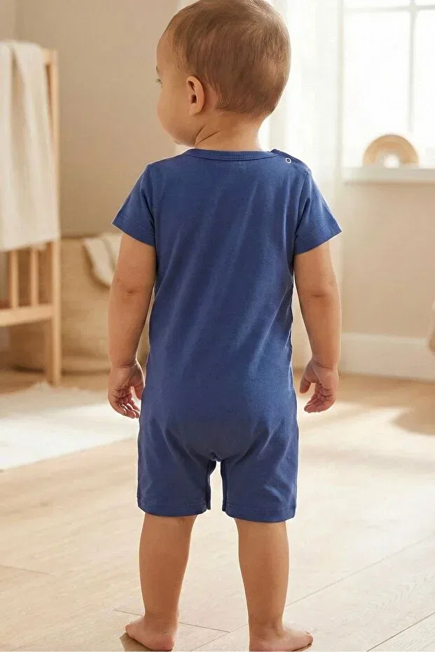 Детский комбинезон с принтом Unisex cow printed short sleeve baby romper cotton Lucevera, Navy Blue — фото 2