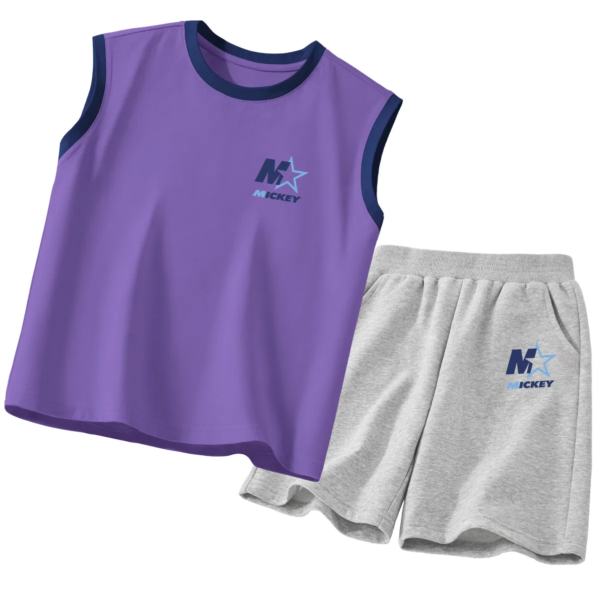 Спортивный костюм для детей, тонкий трикотаж, Disney, Dichine Star K Blue Purple+Dichine Star K Gray