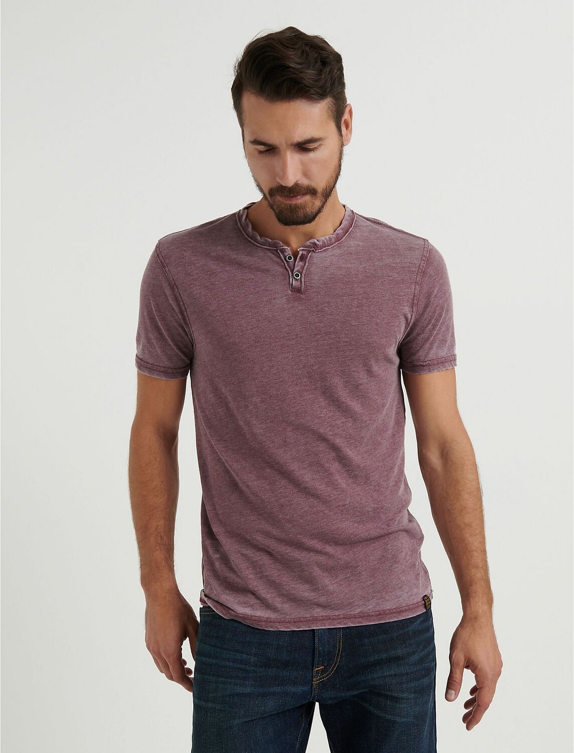 

Мужская рубашка burnout button notch с коротким рукавом Lucky Brand, Коричневый, Мужская рубашка burnout button notch с коротким рукавом Lucky Brand