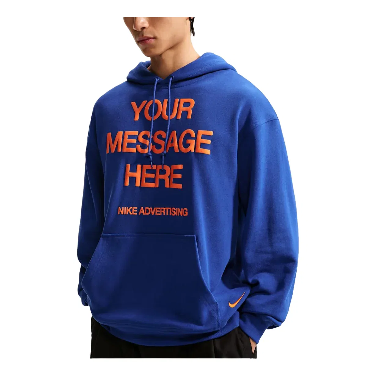 Мужское худи Sportswear Fleece Hoodie 'Old Royal Safety Orange' Nike, Old Royal/Safety Orange