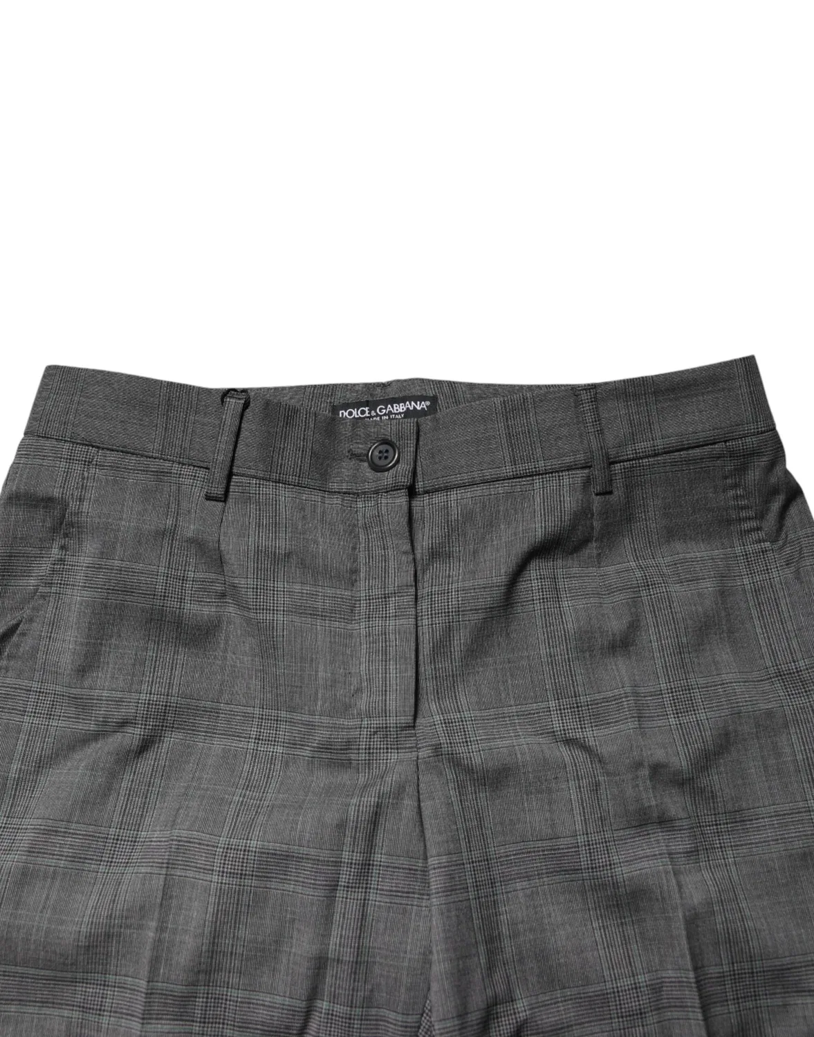 Женские брюки классические из шерсти с клетчатым принтом Dark Gray Check Tartan Dolce & Gabbana, Dark Gray — фото 4