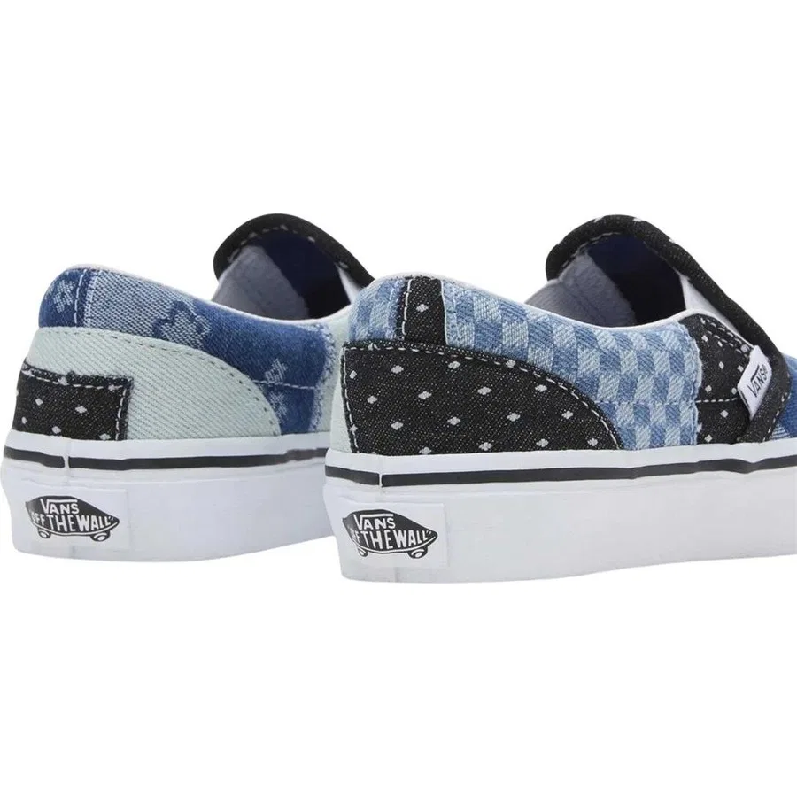 Кроссовки повседневные с патчворк-дизайном Uy Classic Slip-On Patchwork Vans, Темно-синий — фото 4