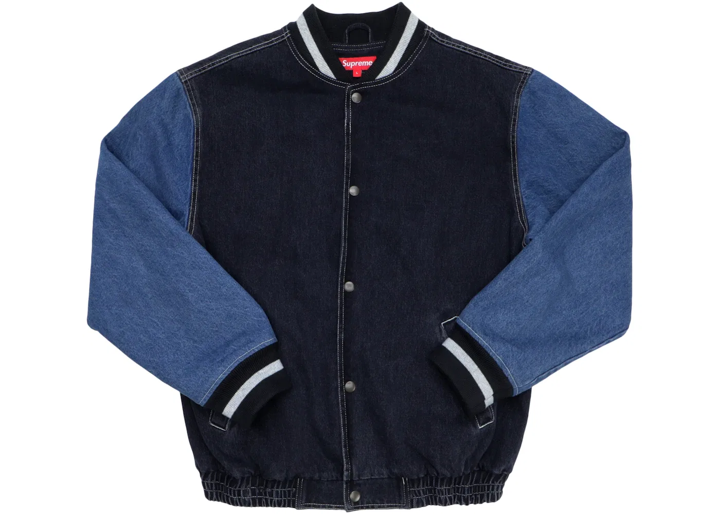 Мужская джинсовая куртка-бомбер с длинным рукавом Supreme Jacket, Black