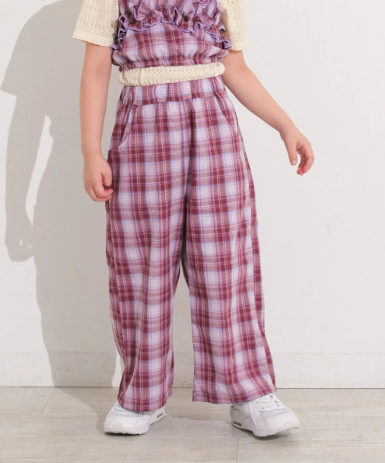Детские широкие брюки в клетку Ocean&Ground, Purple