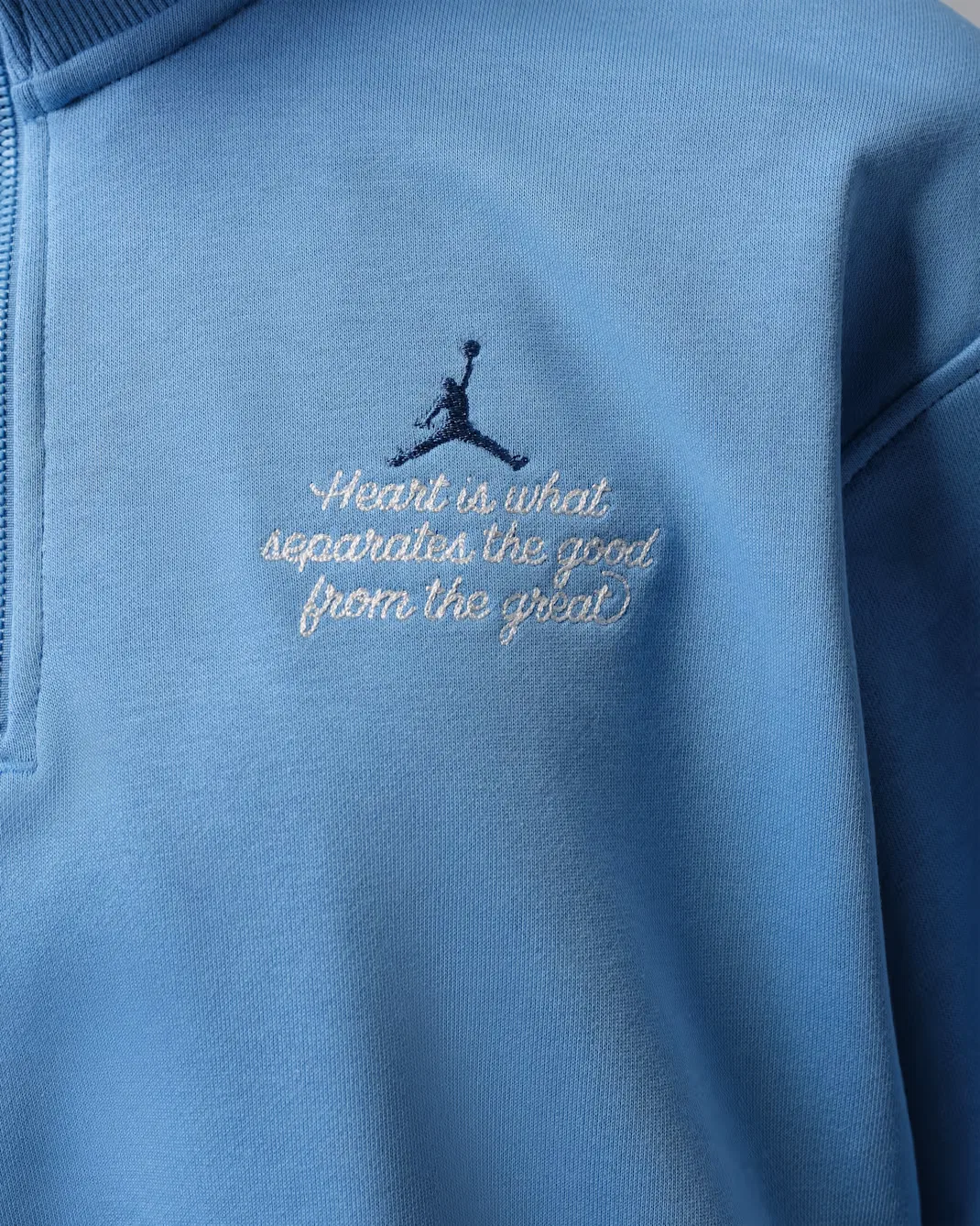 Укороченный женский топ с молнией на четверть длины Jordan Brooklyn Fleece, Blue Beyond/True Blue — фото 4