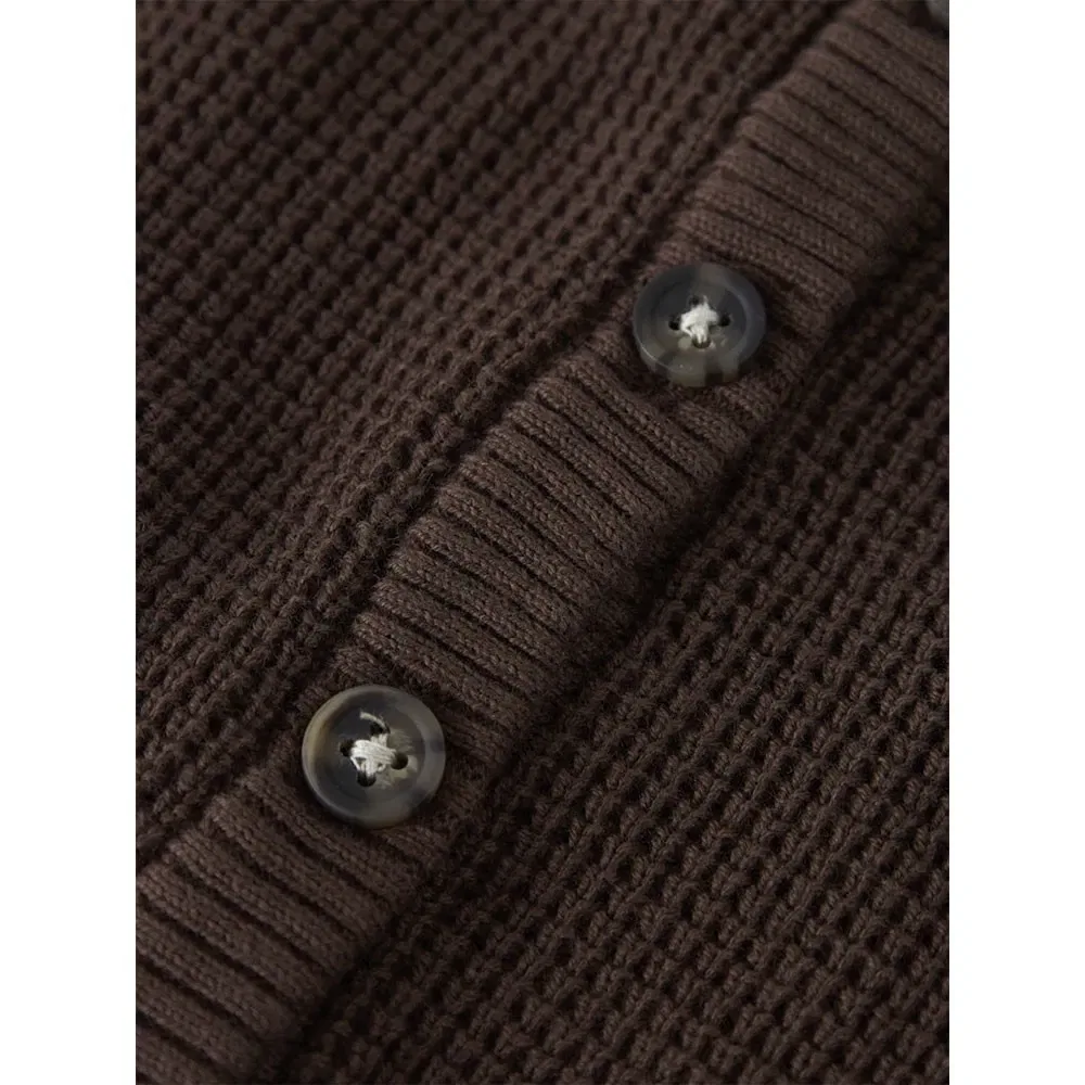 Детский вязаный кардиган с вафельной текстурой Bubba Name it, Brown — фото 3