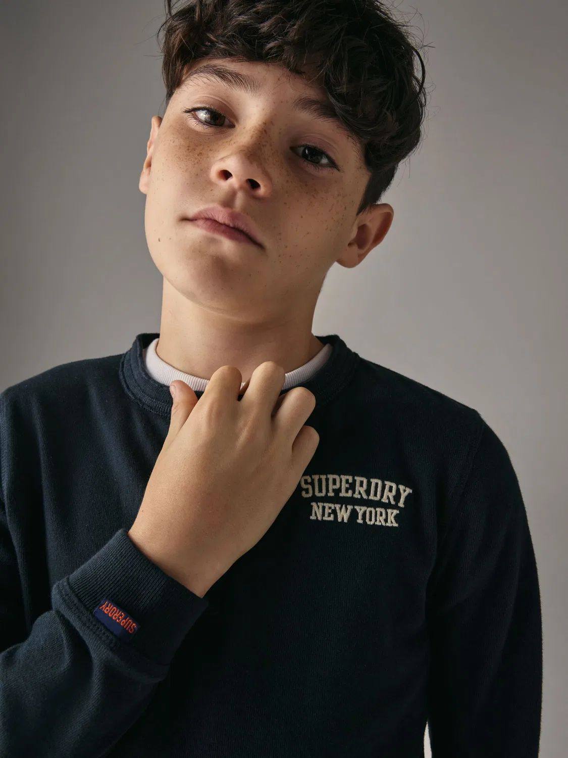 Футболка с длинным рукавом Henley Superdry, темно-синий — фото 3