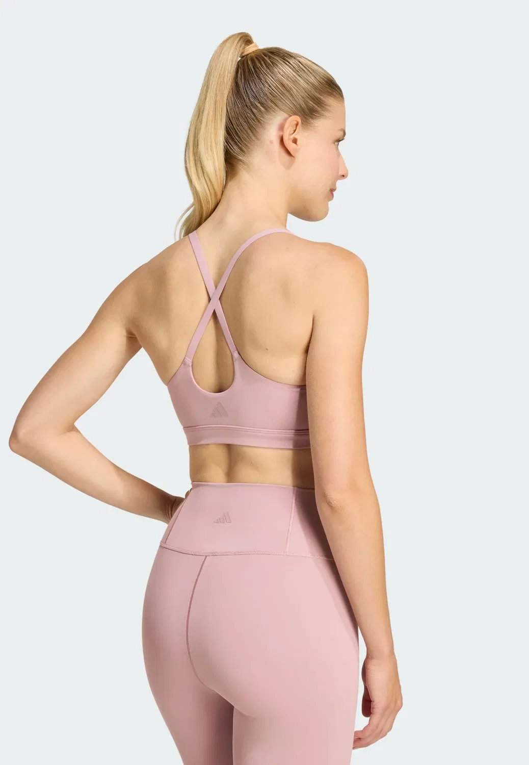 All me ls - спортивный бюстгальтер с легкой поддержкой Adidas Performance, Magic Mauve — фото 2