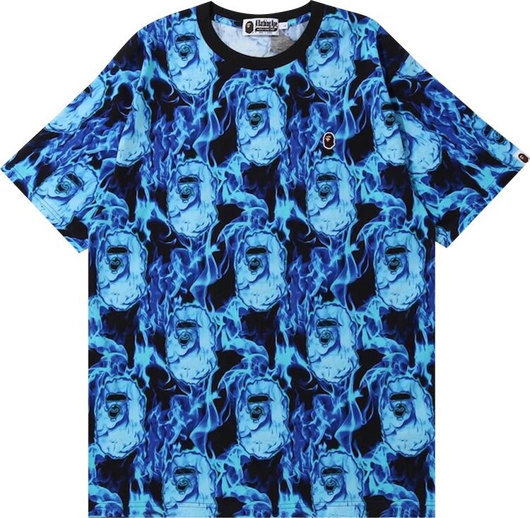 

Футболка BAPE Flame Wide Tee 'Blue', синий