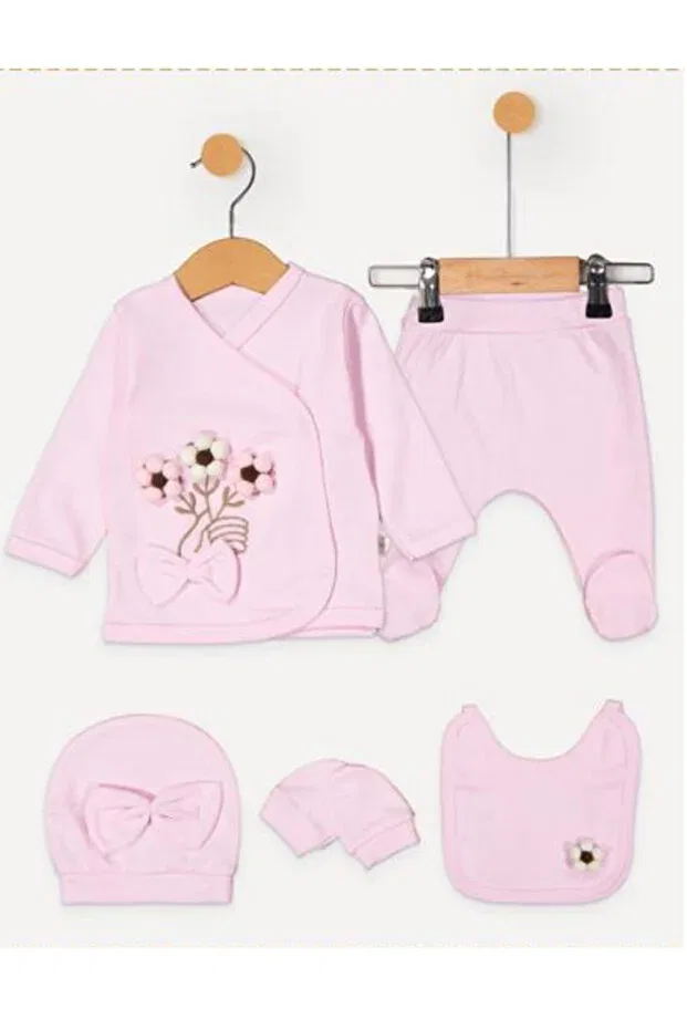Детский комбинезон для девочек с принтом Young Bamoola For Babies, Pink Embossing — фото 4