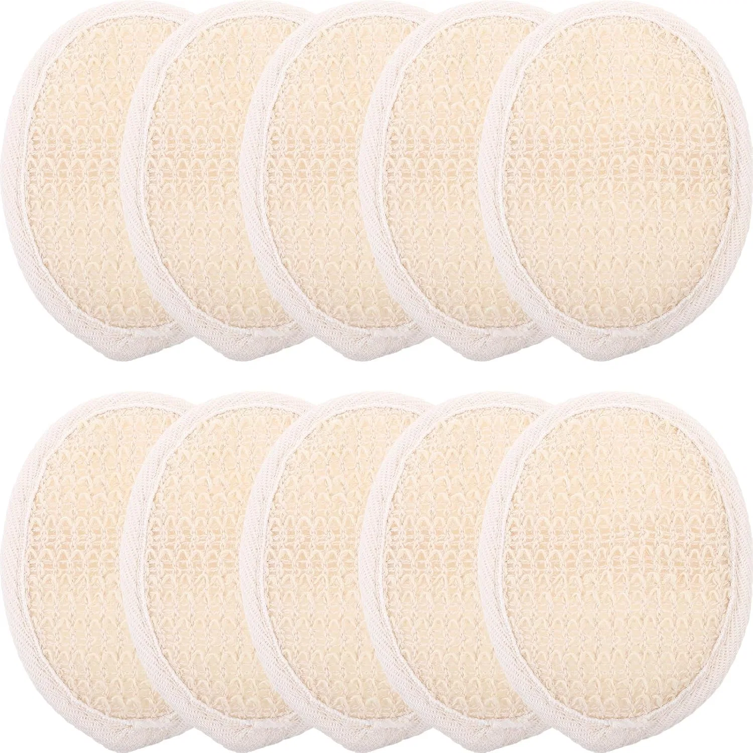 Одноразовые мочалки для пилинга из люфы, Uonlytech, 10 шт, 13x9x1 см, Beige