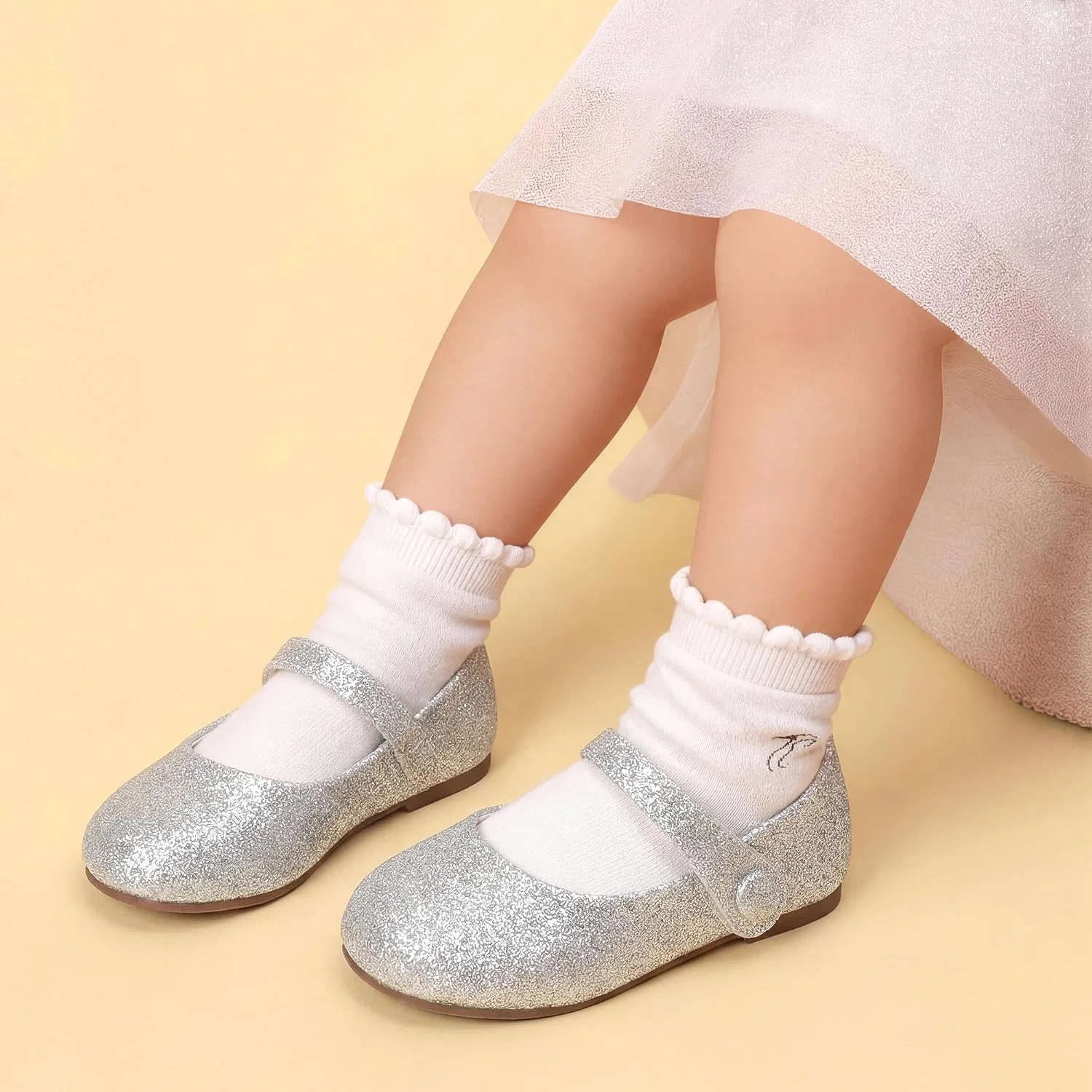 Детские балетки Мэри Джейн для девочек DREAM PAIRS, Silver — фото 2
