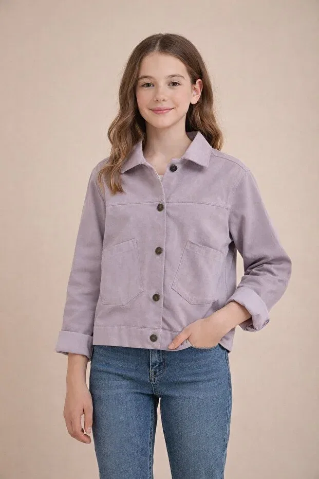 Детская куртка для девочек габардиновое Cansın Mini, Pink — фото 2