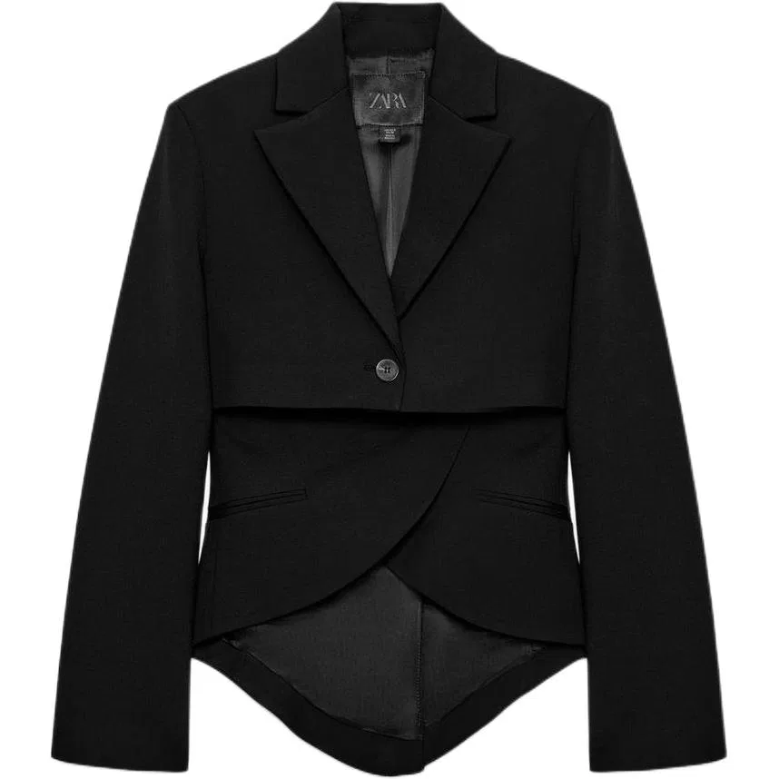 Женский костюм с лацканами ZARA, Черный