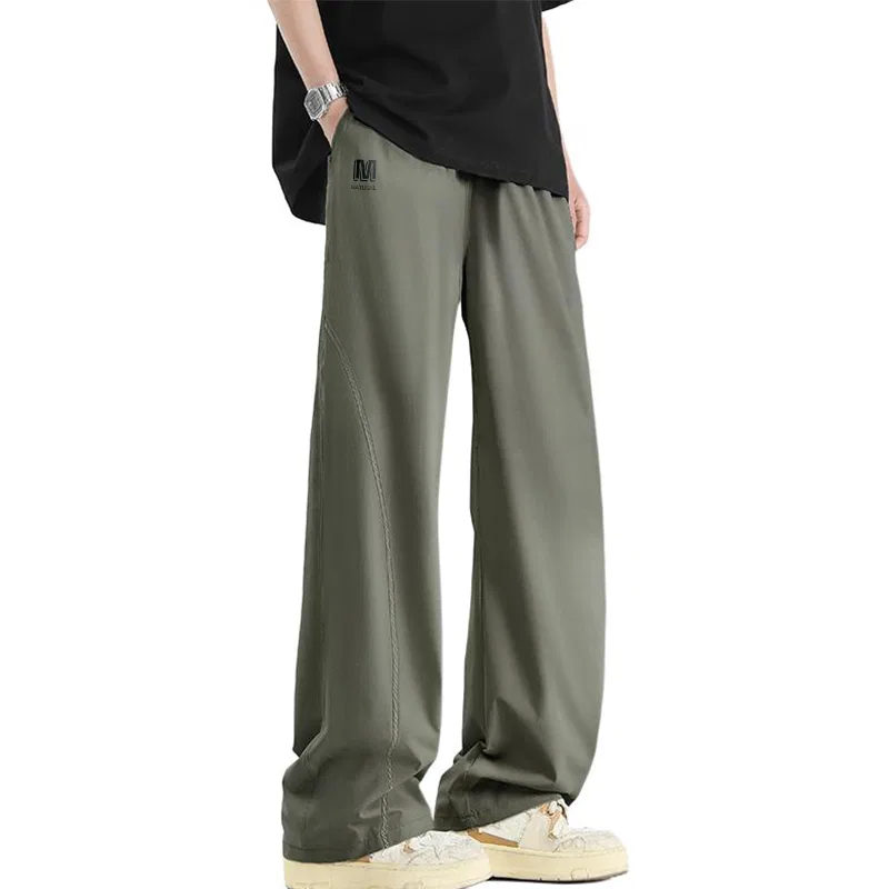 Детские брюки свободного кроя из тонкой ткани MINISO, Black (Natural Gray Pants Logo) — фото 3
