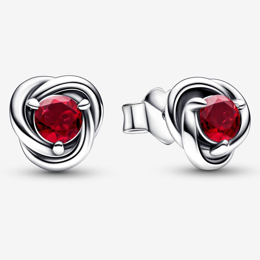 

Серьги Pandora July True Red Eternity Circle , светло-красный