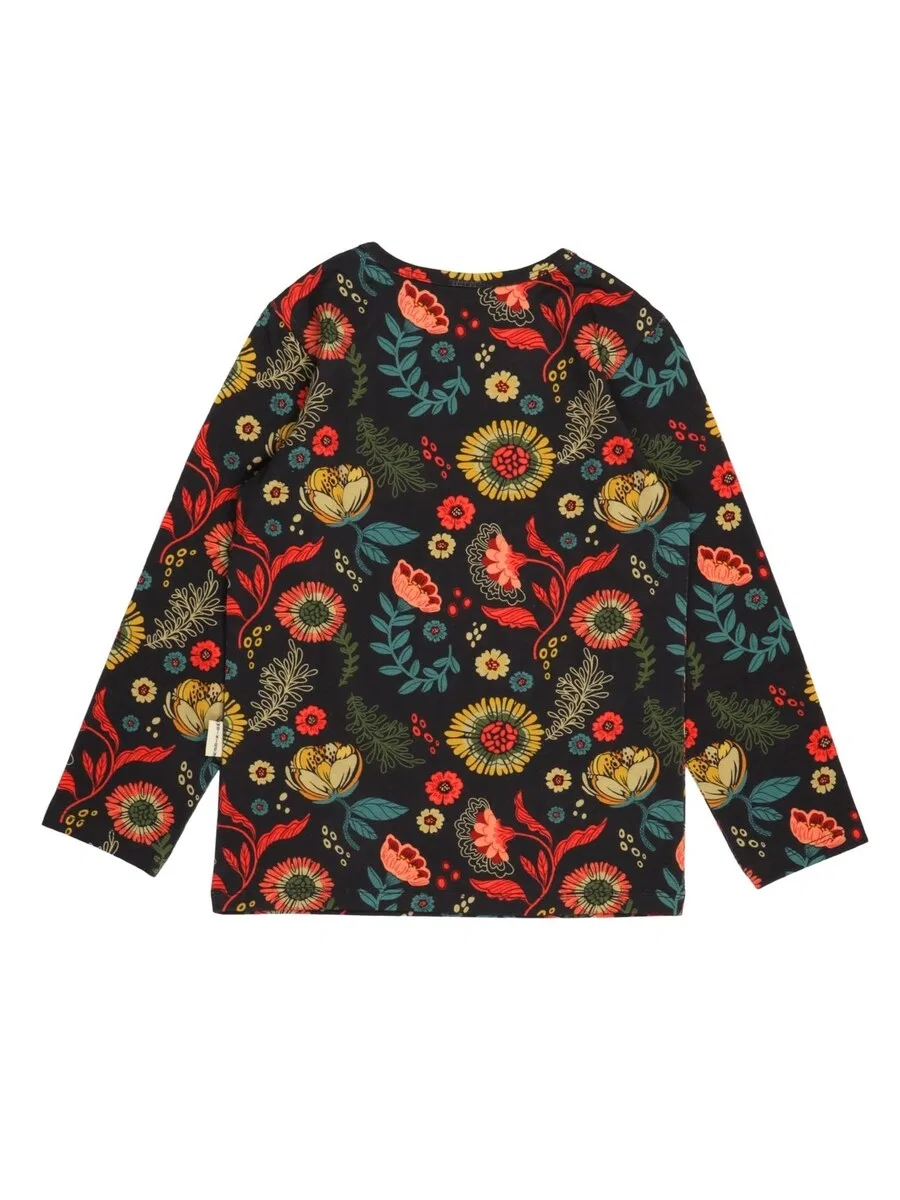Футболка Walkiddy 'Walkiddy - Cheerful Flowers Shirt' темно-синего цвета — фото 2