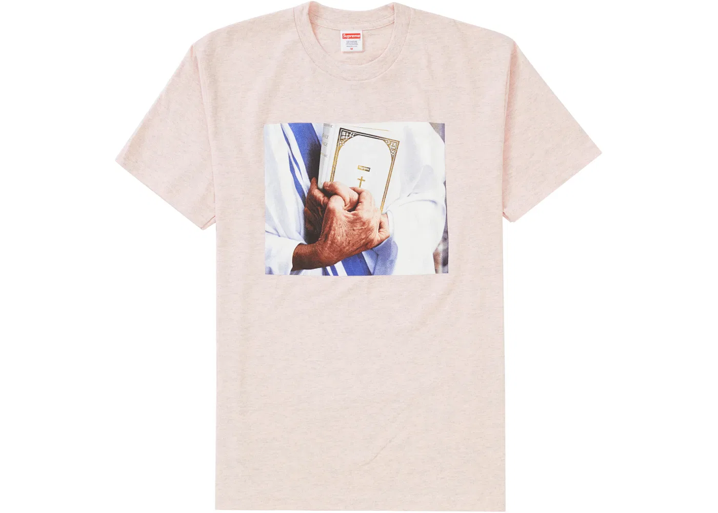 Мужская футболка с принтом Bible Tee Supreme, Heather Light Pink