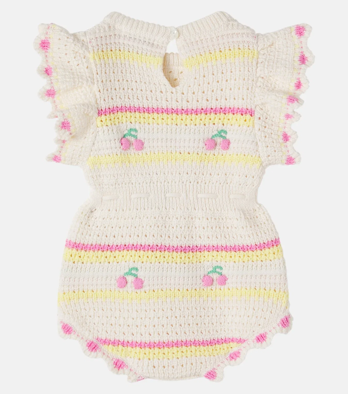 Комбинезон хлопковый с вязаной отделкой Paloma Bebe Organic, белый — фото 2