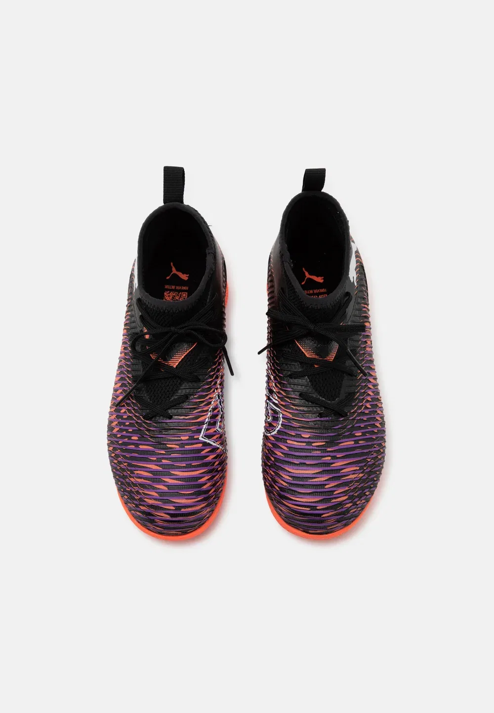 Футбольные бутсы Future 8 Match Jr унисекс для игры в помещении Puma, Black/White/Glowing Red — фото 4