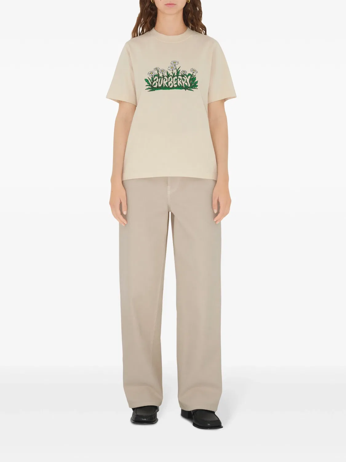 Футболка Daisy Logo из хлопка Burberry, светло-бежевый — фото 4