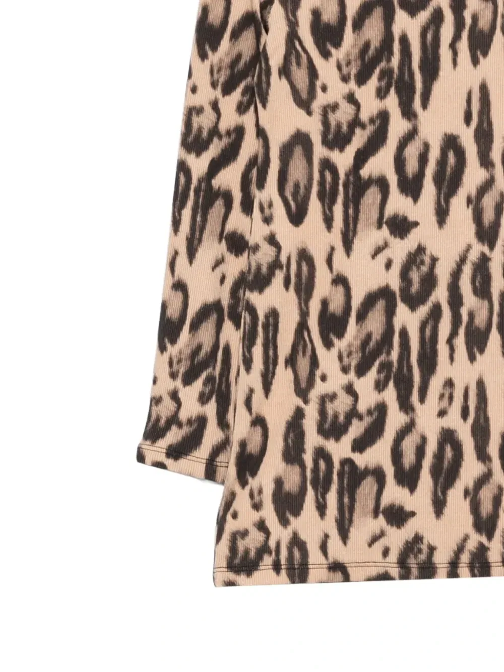 Платье в рубчик с леопардовым принтом Stella McCartney Kids, бежевый — фото 3