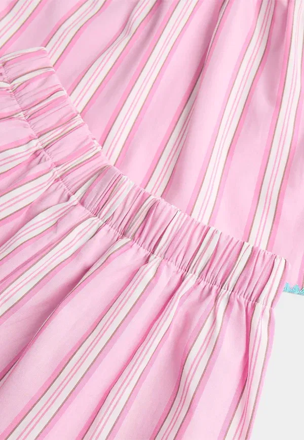 Комплект пижамы из хлопка Cami striped set Marks & Spencer, pink mix, розовый — фото 3