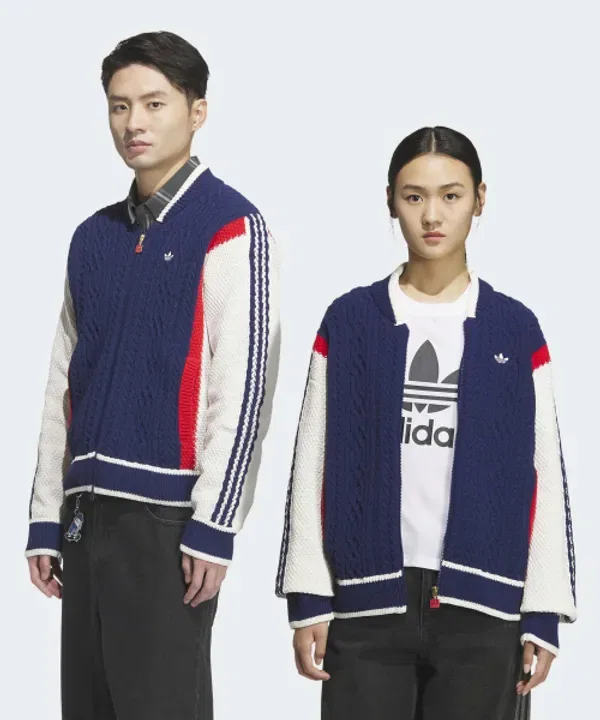Кардиган ретро-ремикс Adidas, темно-синий