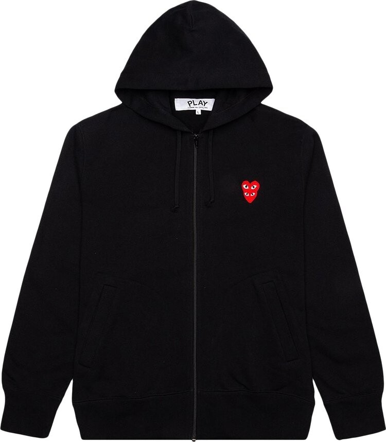 

Толстовка Comme des Garçons PLAY Stacked Heart Hooded Sweatshirt 'Black', черный