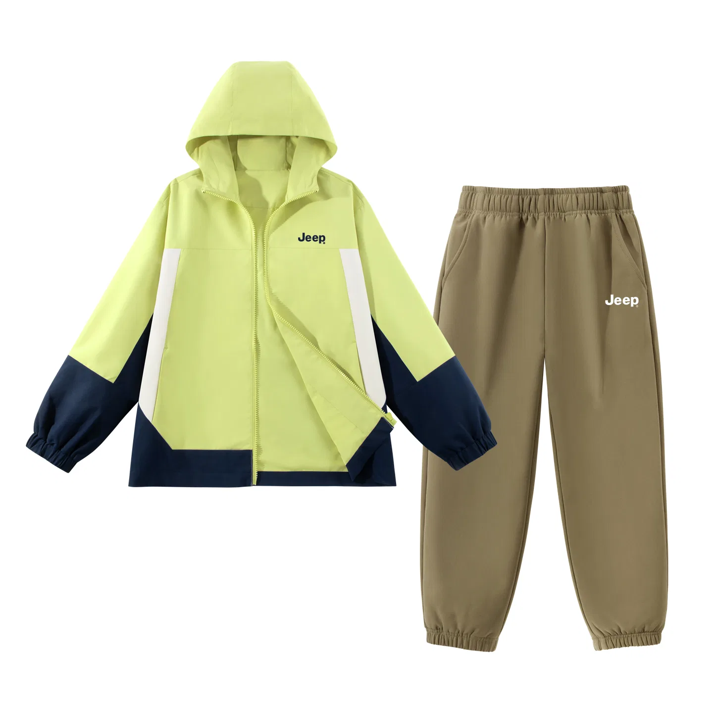 Детский спортивный комплект с капюшоном Jeep, Olive Green/E Navy Blue Logo K-Khaki/E White Logo K