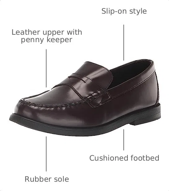Детские туфли-лоферы Croquet Penny Loafer JR Florsheim, Burgundy — фото 3