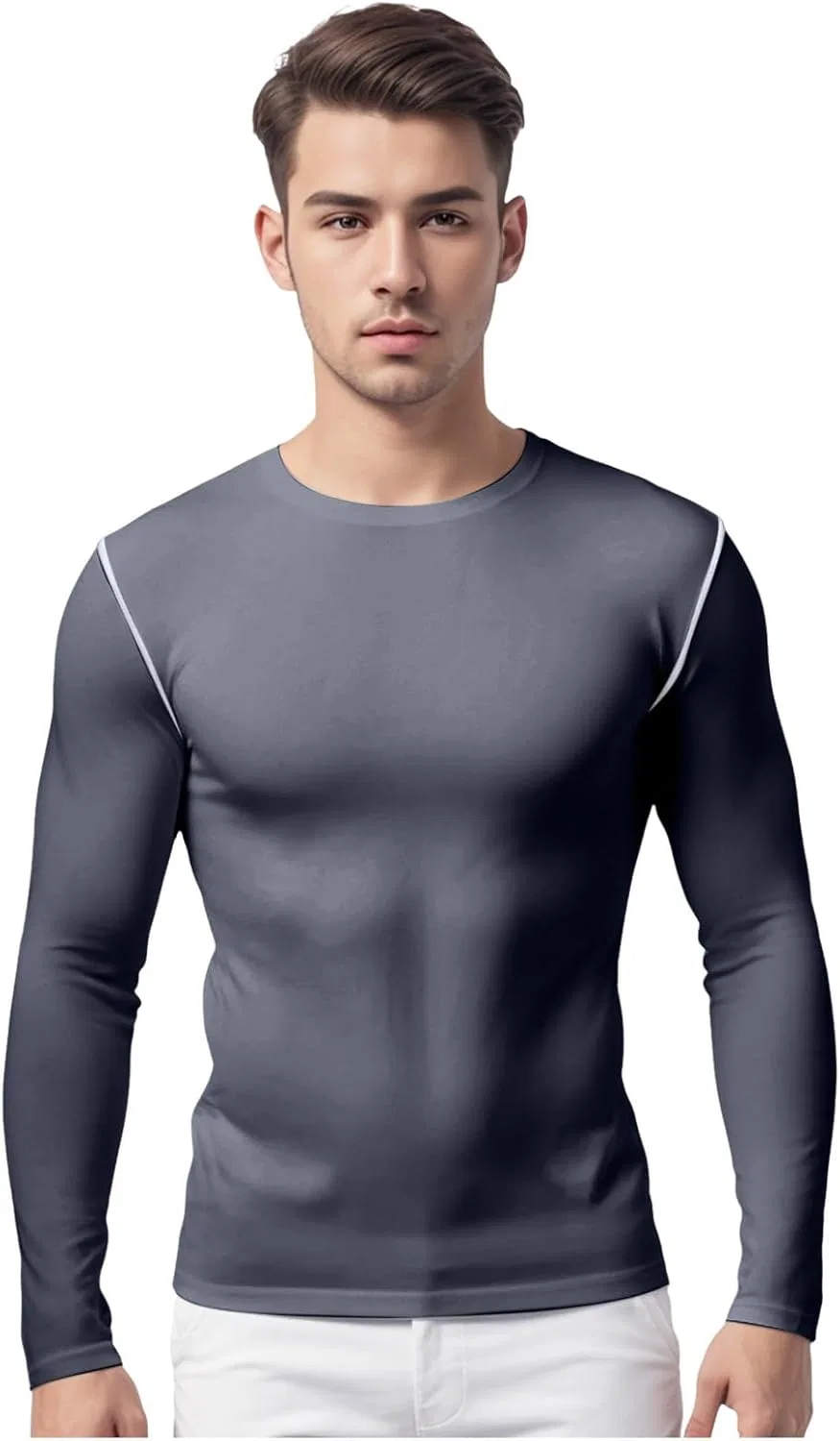 Мужская спортивная футболка с длинным рукавом, Dark Gray