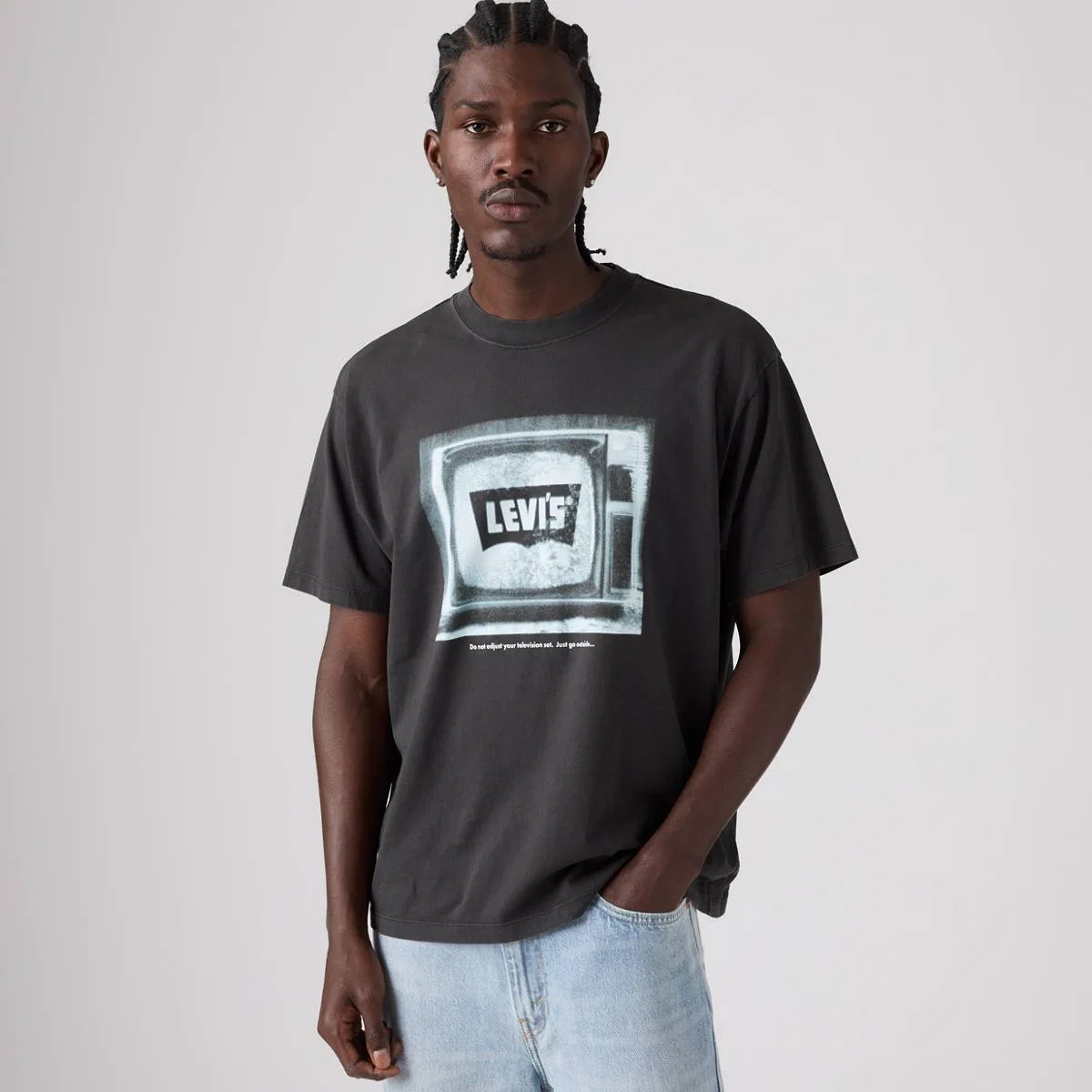 Винтажная футболка с графическим принтом Levi's, Blurred Phantom - Black