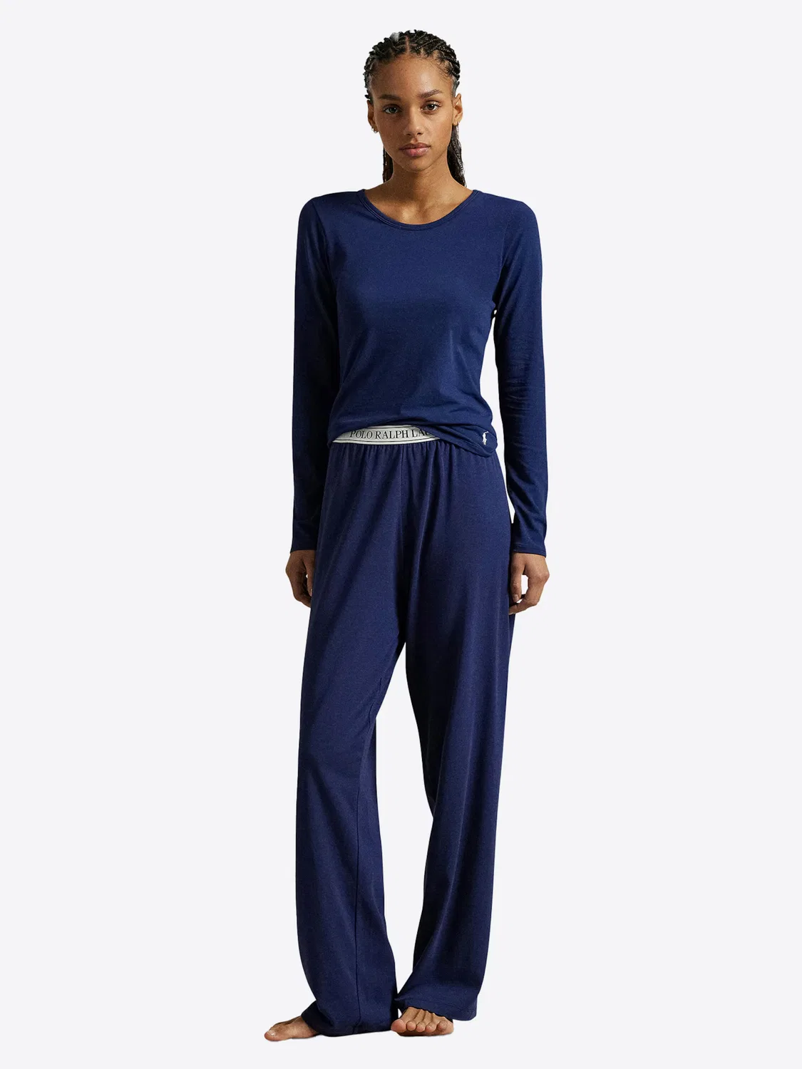 Пижамные брюки Polo Ralph Lauren Polo Essentials темно-синего цвета — фото 4