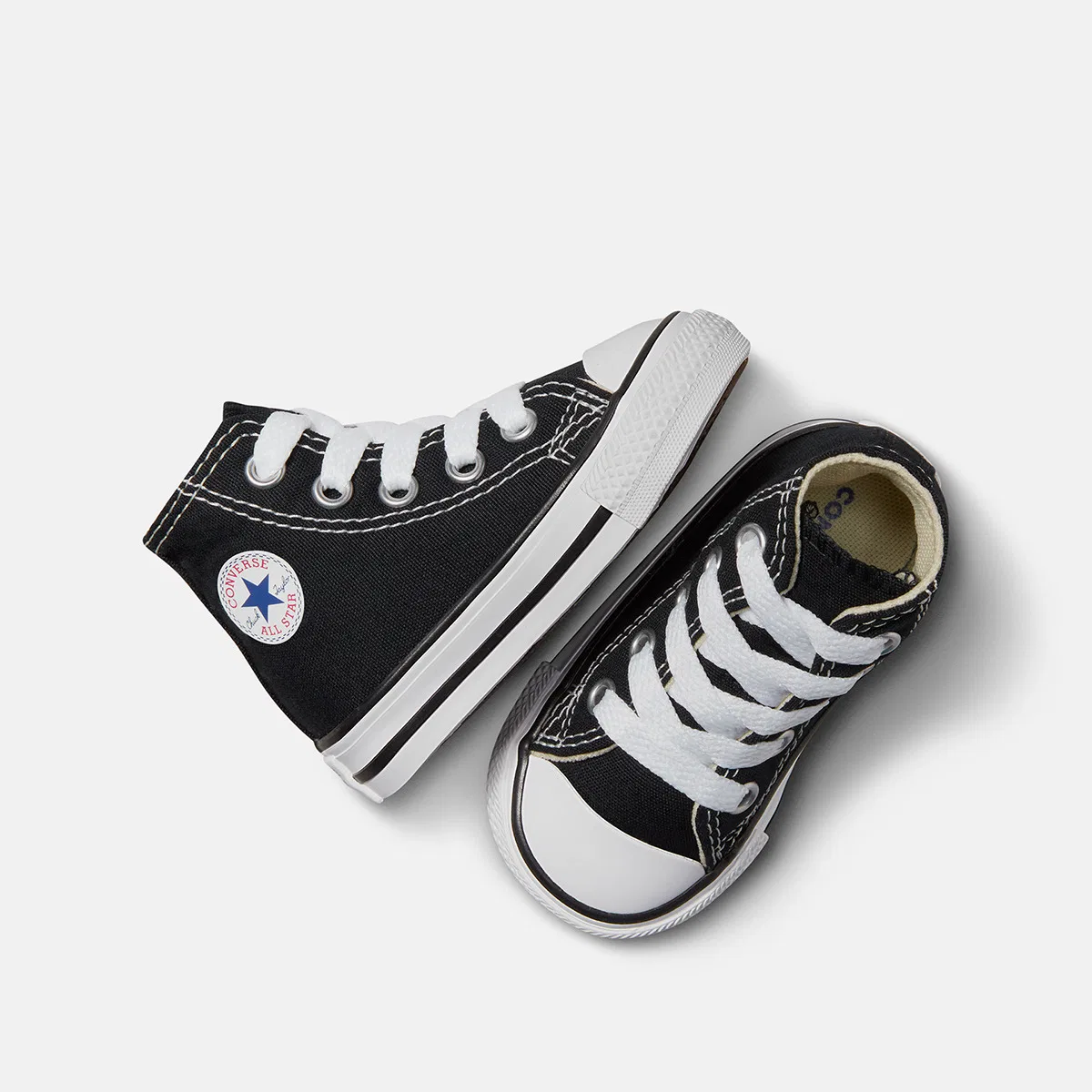Детские кроссовки, Casual Bebés/niños Chuck Taylor All Star Alta Lona, Converse, черный — фото 2