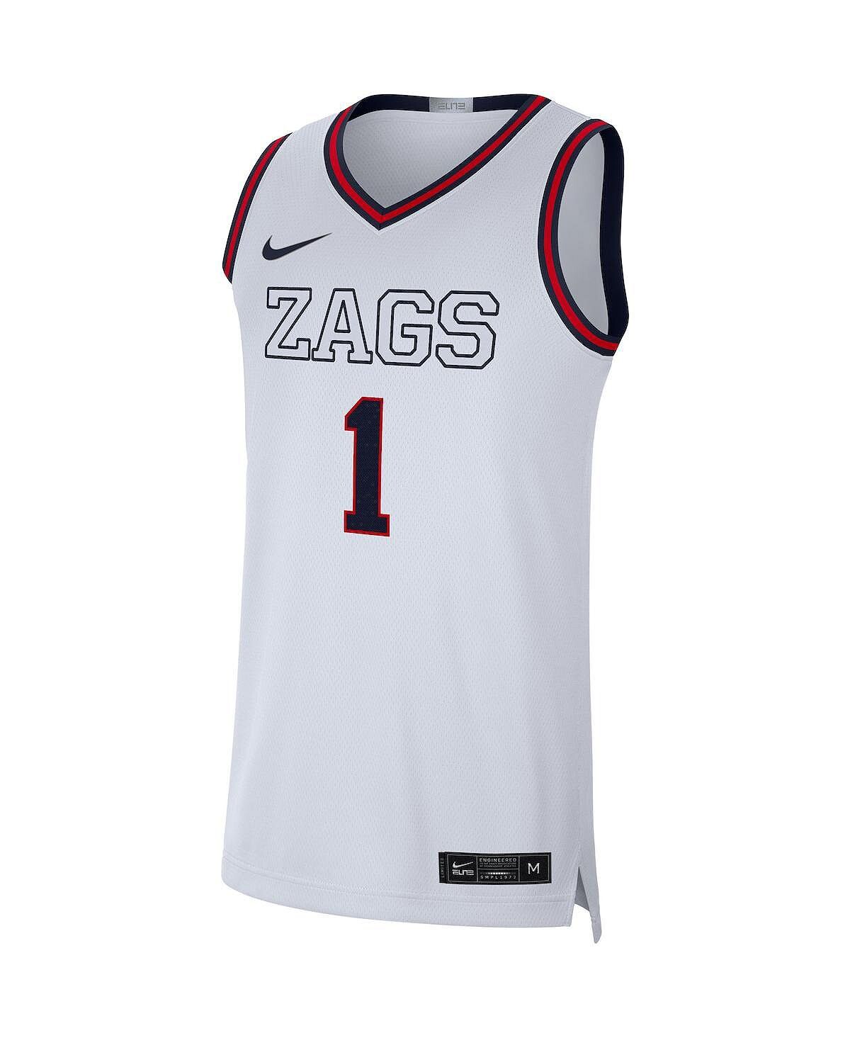 Мужская белая баскетбольная майка gonzaga bulldogs limited Nike, белый — фото 4