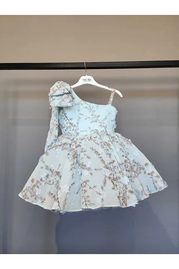 Детское платье для девочек с принтом Scstil, Babe Blue