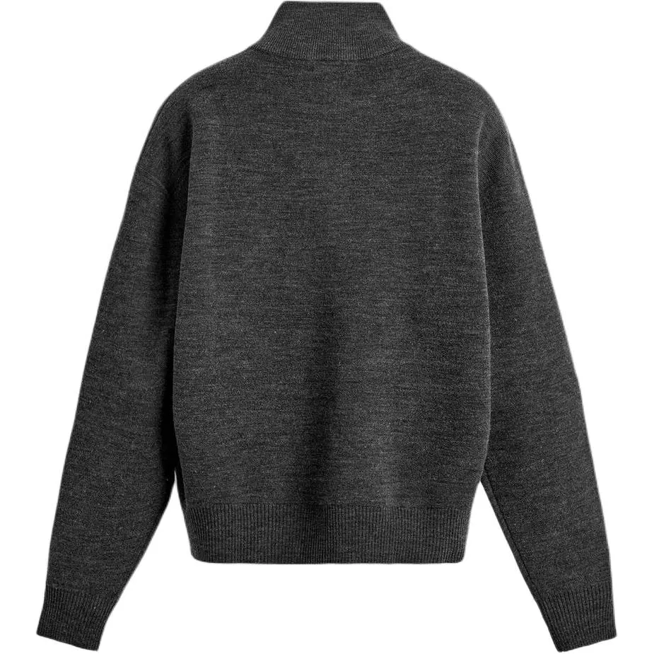 Мужской свитер с воротником-стойкой Dark Gray ZARA, Темно-серый — фото 3
